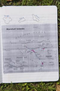 A student's personal map of the Marshall Islands